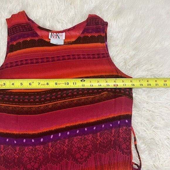 R&K Originals Womens Vintage 90s Red Sleeveless Sheath Abstract Maxi Dress 12P - Picture 6 of 12